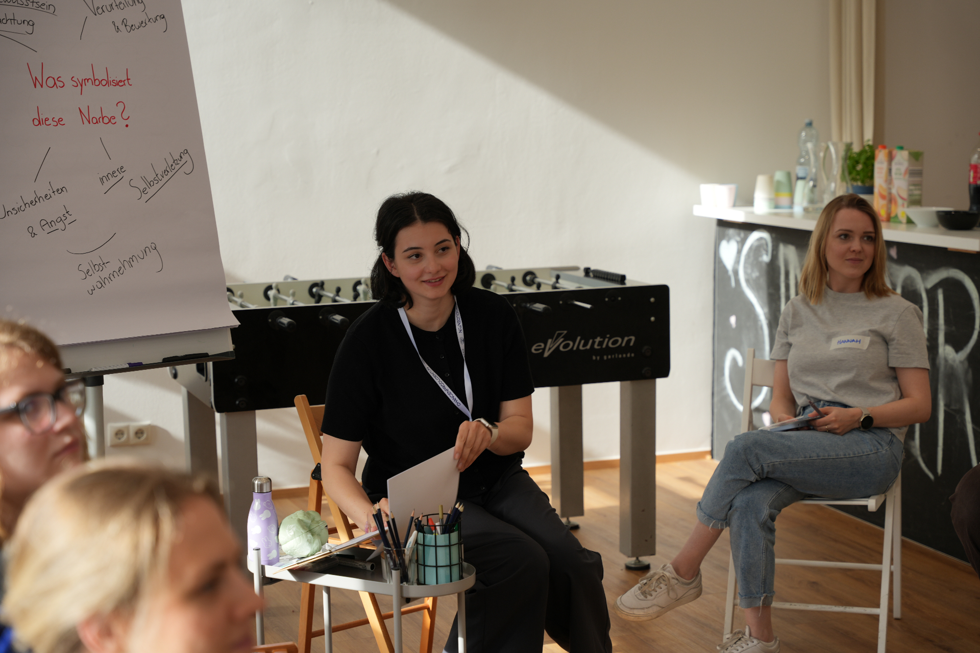 Workshop-Runde mit Teilnehmerinnen im Gespräch